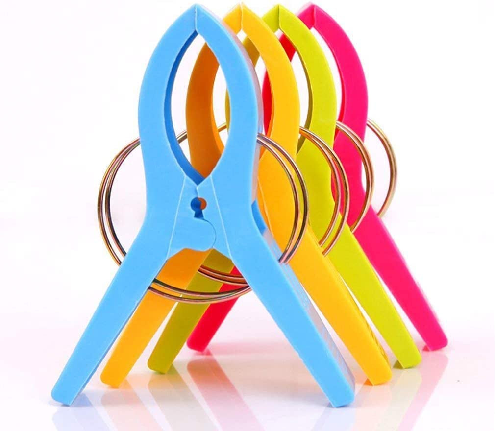 Beach Towel Clips, Beach Clips, Heavy Duty Clothes Pins - 8Pcs Multicolor