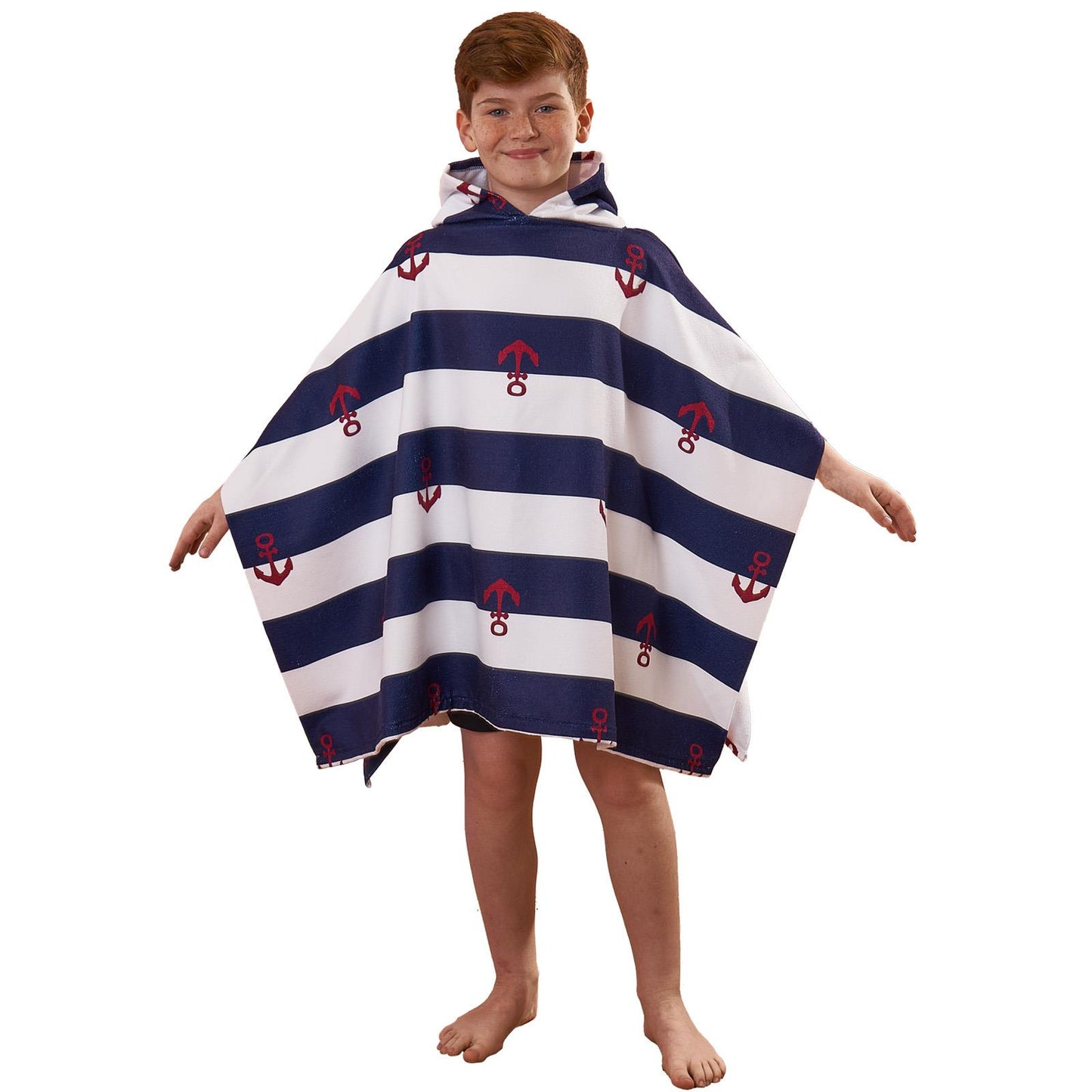 Kids Poncho Beach Towel with Hood, Quick Dry Microfibre - Cruise Accessories
