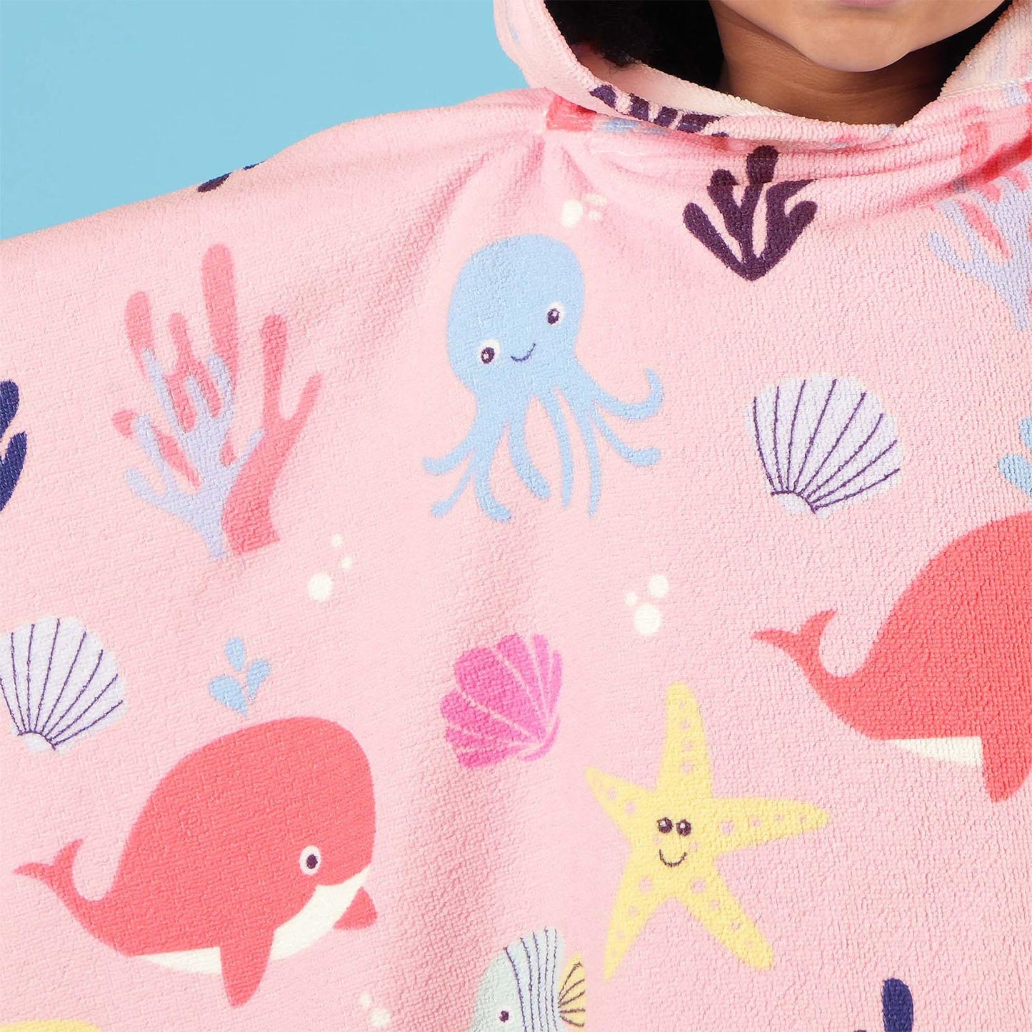 Kids Poncho Beach Towel Hooded Quick Dry Microfibre Holiday Swimming Absorbent