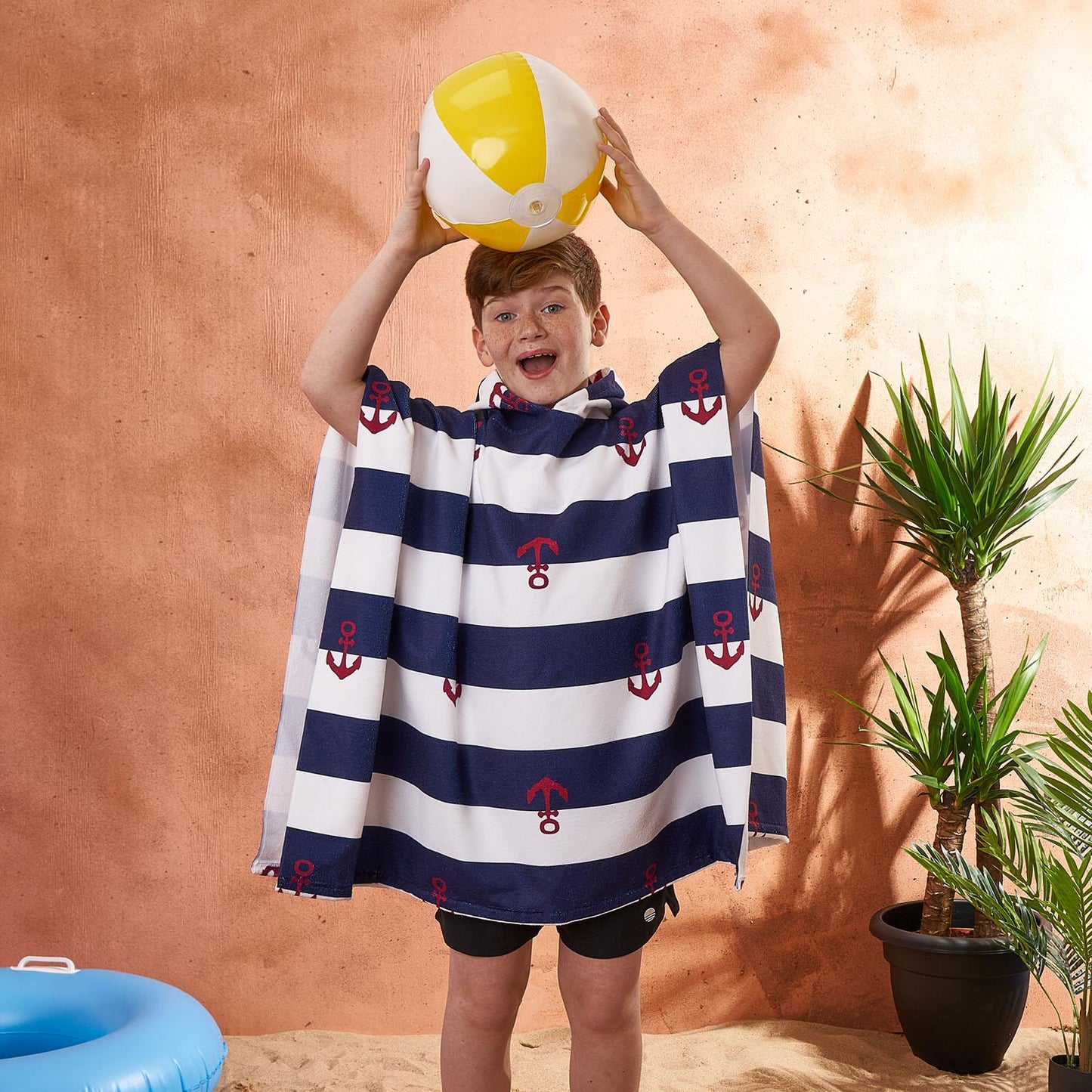 Kids Poncho Beach Towel with Hood, Quick Dry Microfibre - Cruise Accessories
