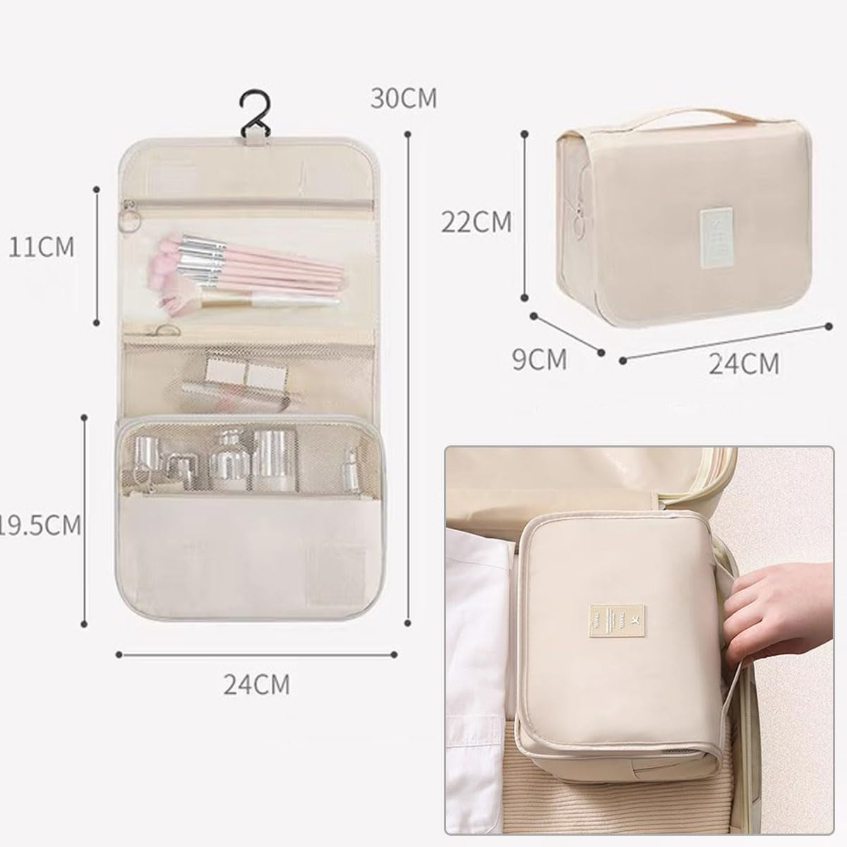 Compact Hanging Toiletry Bag – Cruise Cabin Space Saver - Cruise Accessories
