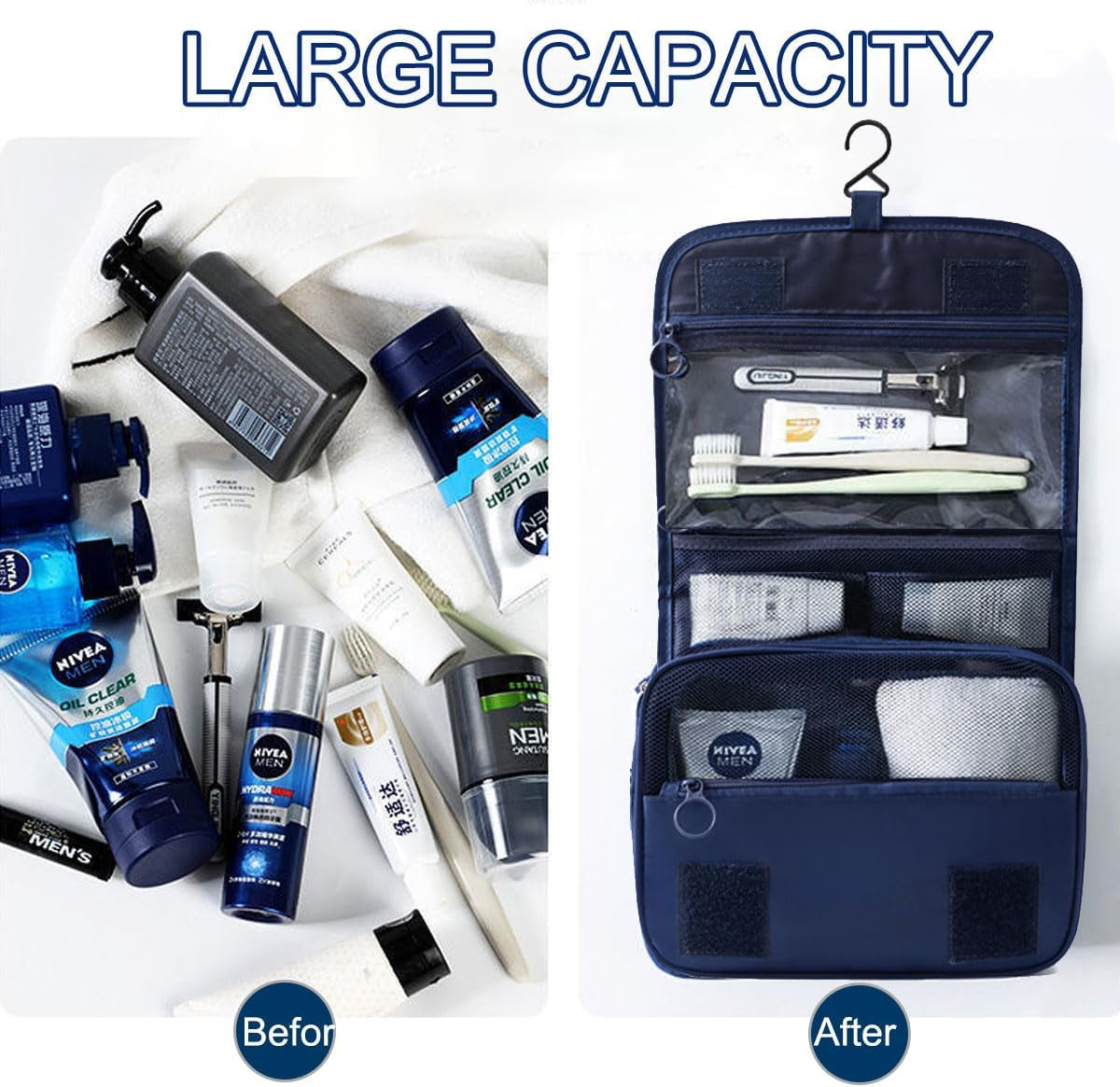 Compact Hanging Toiletry Bag – Cruise Cabin Space Saver - Cruise Accessories