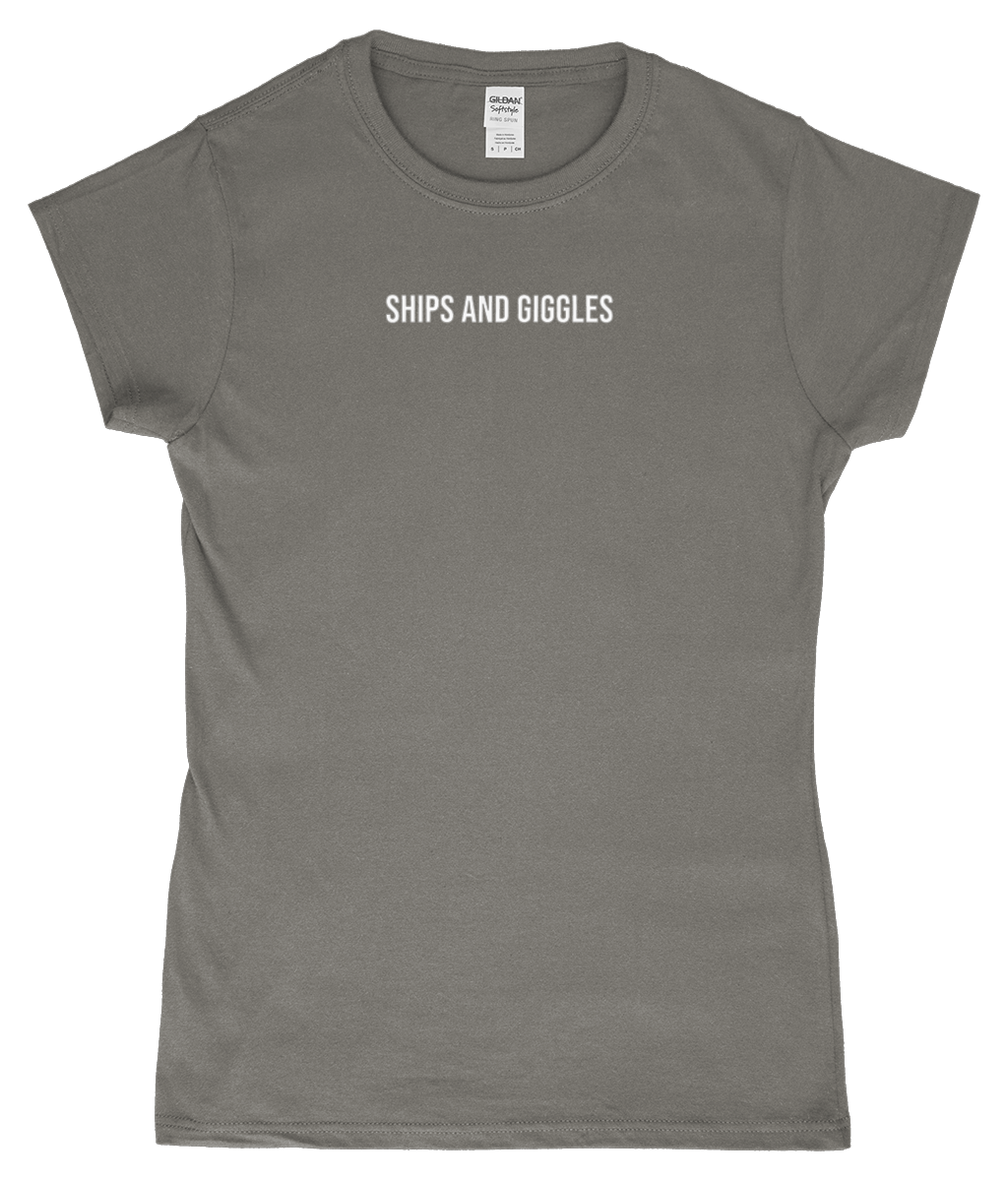 'Ships and Giggles' Womens fitted Cotton T-shirt - Cruise Accessories