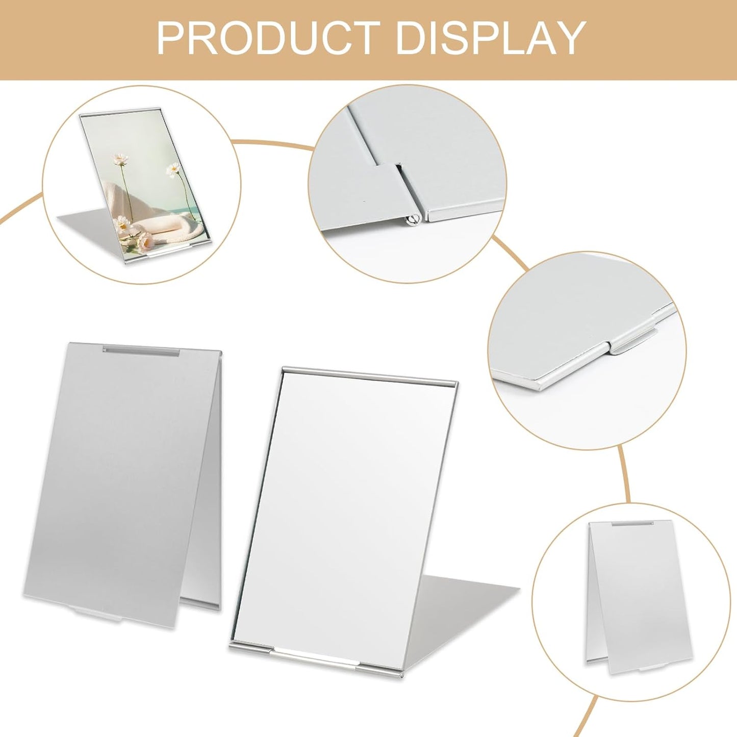 Ultra Slim Folding Mirror, 11.5 * 8Cm Little Travel Makeup Mirror, Folding Cruise Makeup Travel Mirror - Cruise Accessories