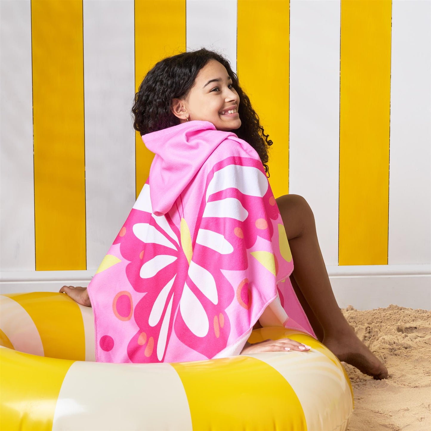 Kids Poncho Beach Towel with Hood, Quick Dry Microfibre - Cruise Accessories
