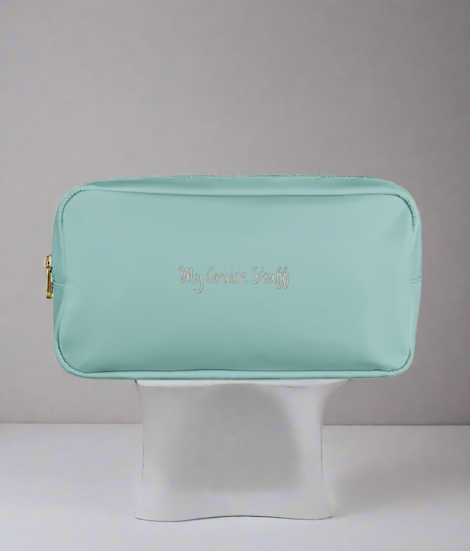 My Cruise Stuff Embroidered Accessory Bag – Travel Pouch for Cruise Essentials & Toiletries - Cruise Accessories