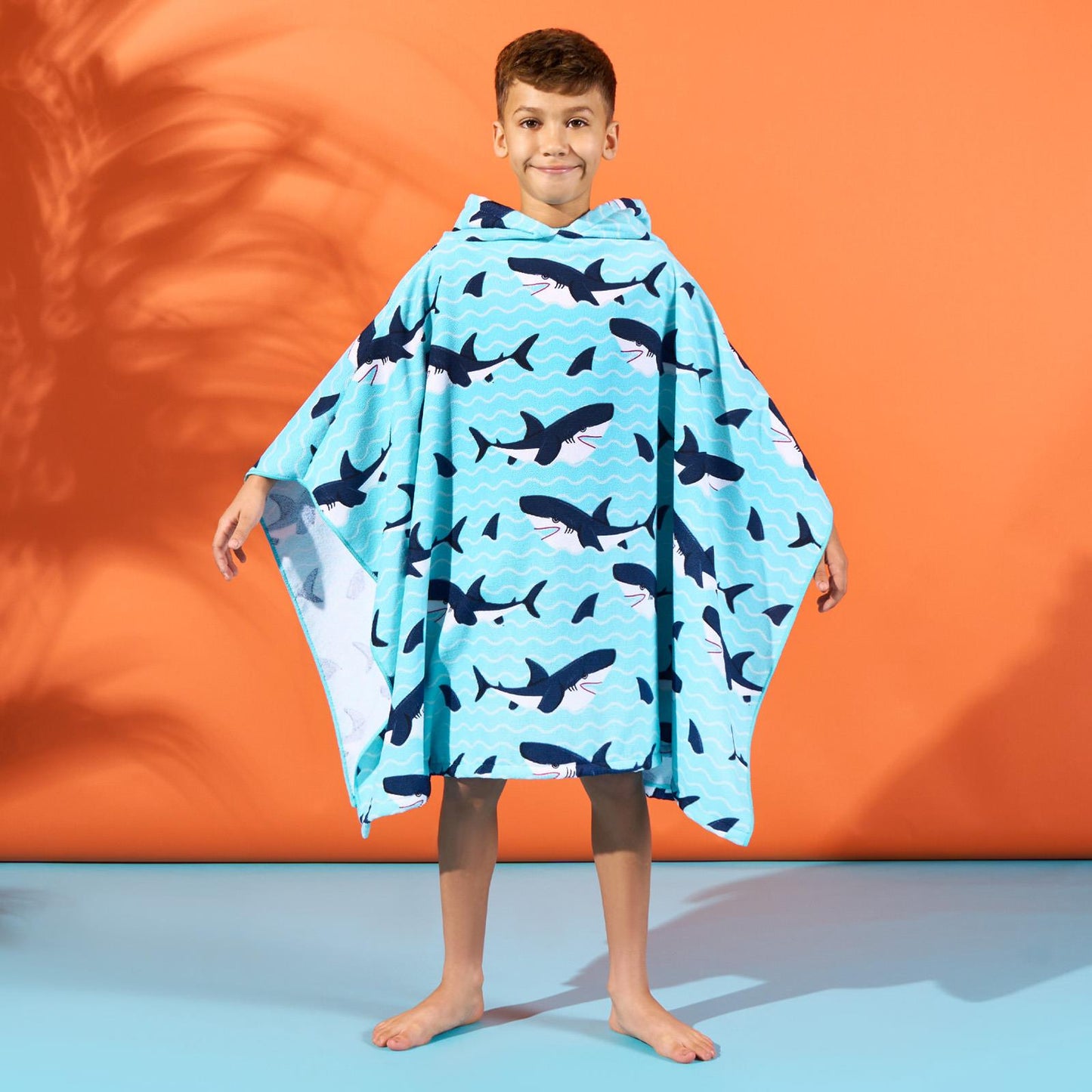 Kids Poncho Beach Towel Hooded Quick Dry Microfibre Holiday Swimming Absorbent
