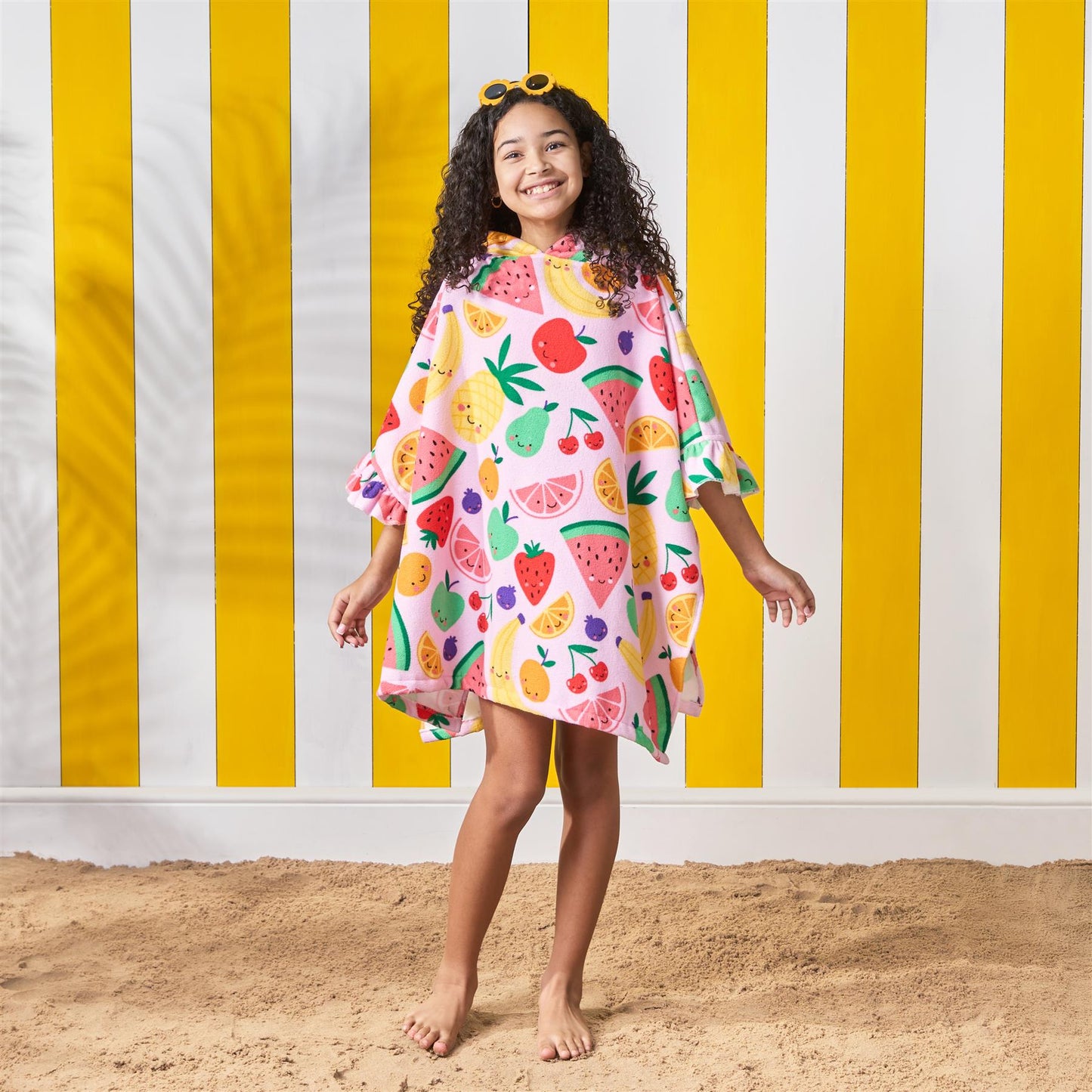 Kids Poncho Beach Towel Hooded Quick Dry Microfibre Holiday Swimming Absorbent