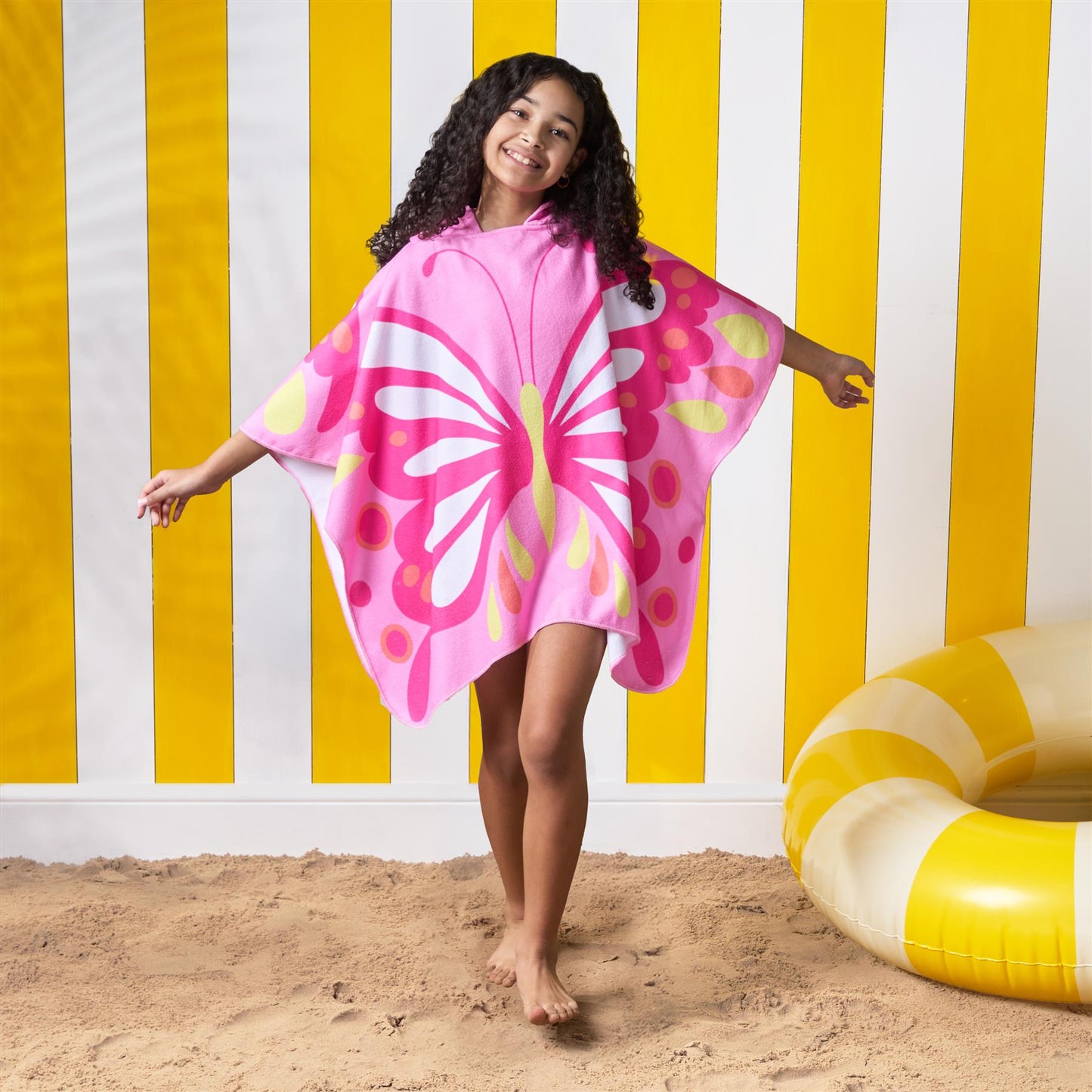 Kids Poncho Beach Towel with Hood, Quick Dry Microfibre - Cruise Accessories