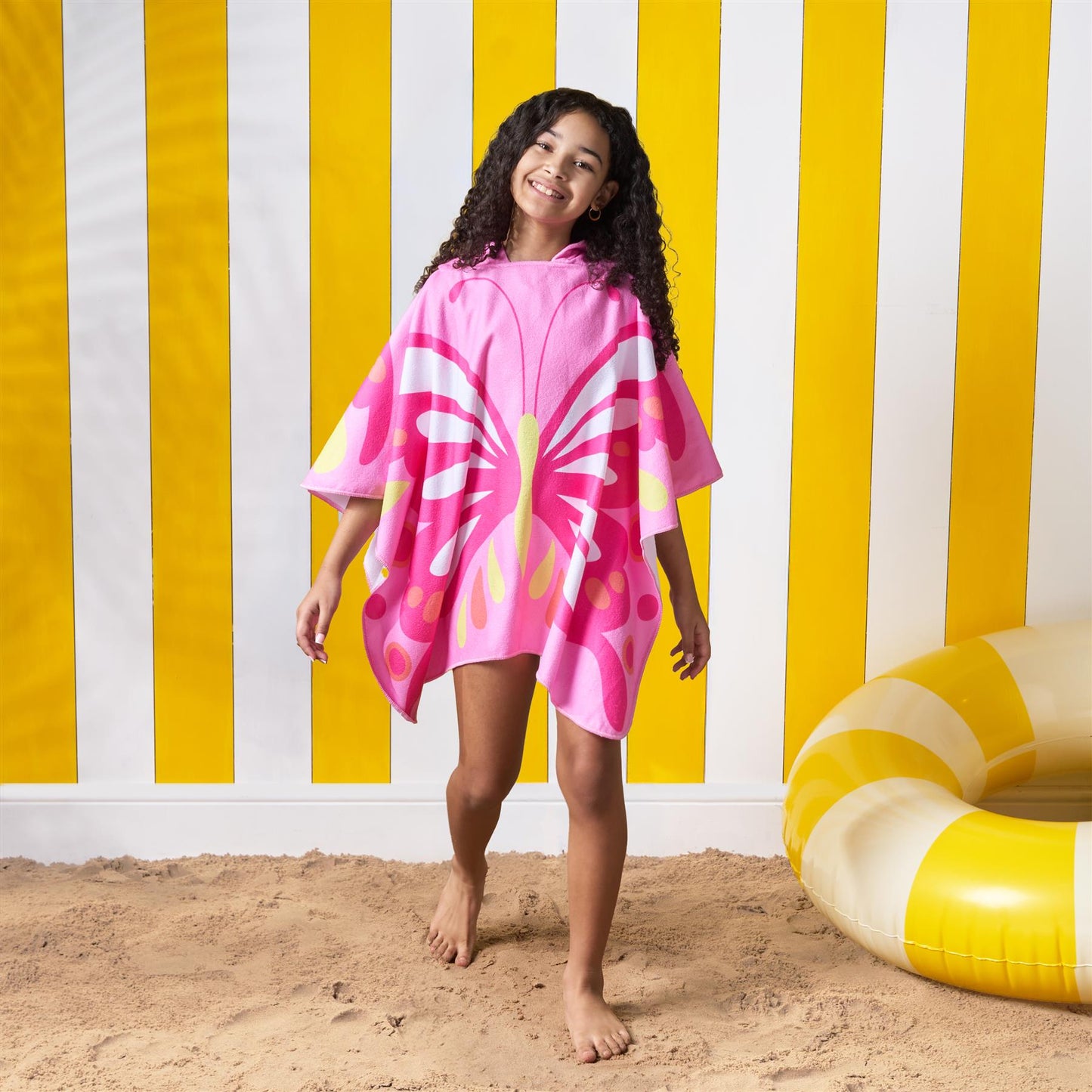 Kids Poncho Beach Towel with Hood, Quick Dry Microfibre - Cruise Accessories