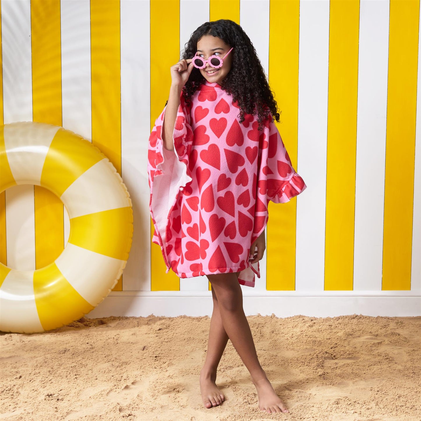 Kids Poncho Beach Towel Hooded Quick Dry Microfibre Holiday Swimming Absorbent