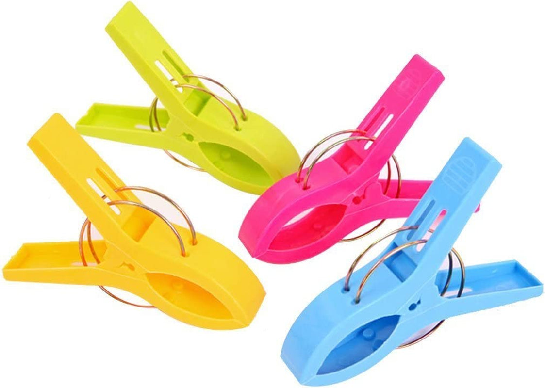 Beach Towel Clips, Beach Clips, Heavy Duty Clothes Pins - 8Pcs Multicolor