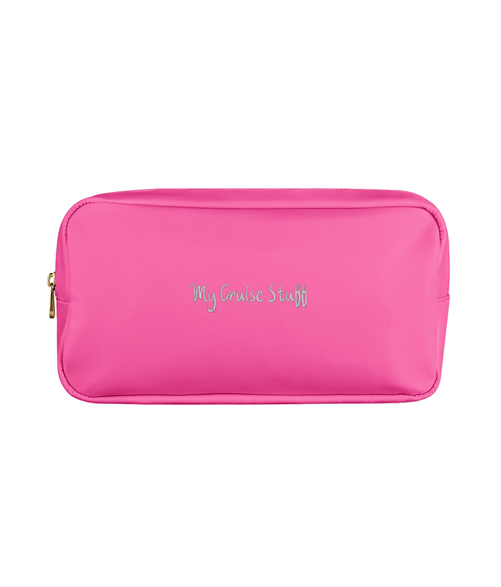My Cruise Stuff Embroidered Accessory Bag – Travel Pouch for Cruise Essentials & Toiletries - Cruise Accessories