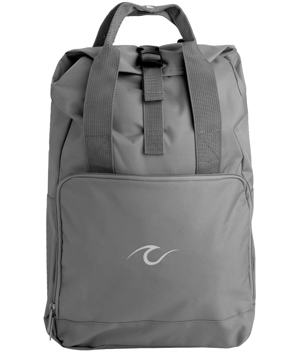 Cruise Wave Embroidered Roll-Top Backpack – Nautical Travel Bag for Cruise Adventures - Cruise Accessories