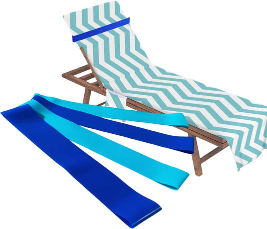 4 Pack Towel Bands, Towel Bands for Beach Chair, Rubber Towel Clips for Pool Chair, Must Haves Beach & Cruise Accessories, Towel Holder for Cruise Chairs, Perfect Alternatives for Towel Clips