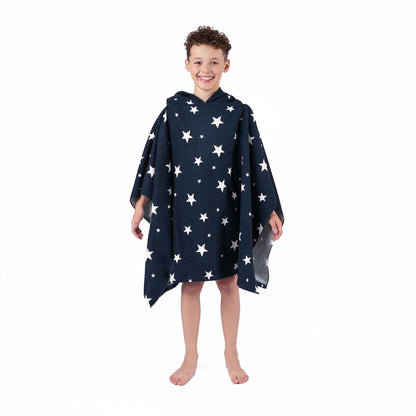 Kids Poncho Beach Towel Hooded Quick Dry Microfibre Holiday Swimming Absorbent