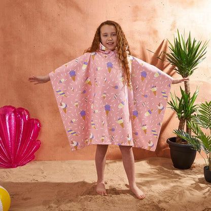 Kids Poncho Beach Towel Hooded Quick Dry Microfibre Holiday Swimming Absorbent