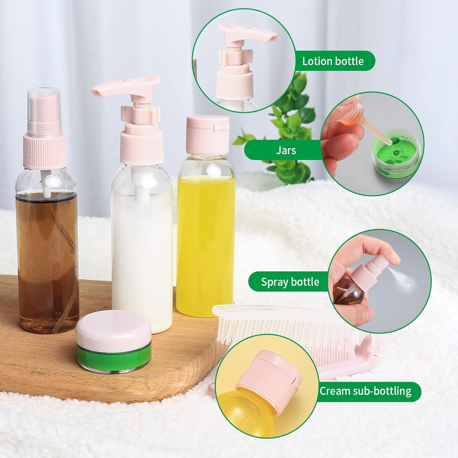12 Pcs Travel Bottles Set, 60 ML Travel Size  Squeezable Refillable Bottles - Cruise Accessories 