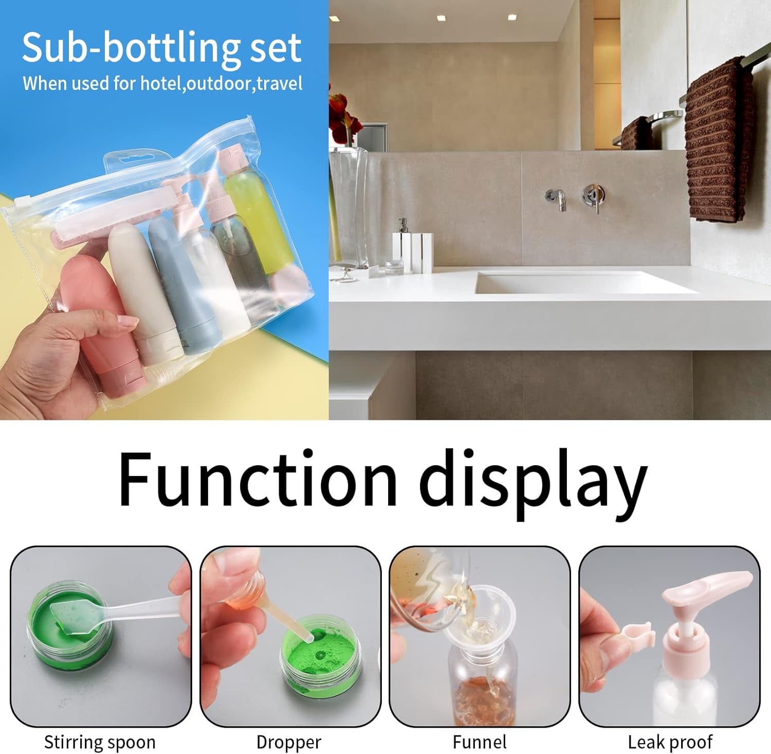 12 Pcs Travel Bottles Set, 60 ML Travel Size  Squeezable Refillable Bottles - Cruise Accessories 