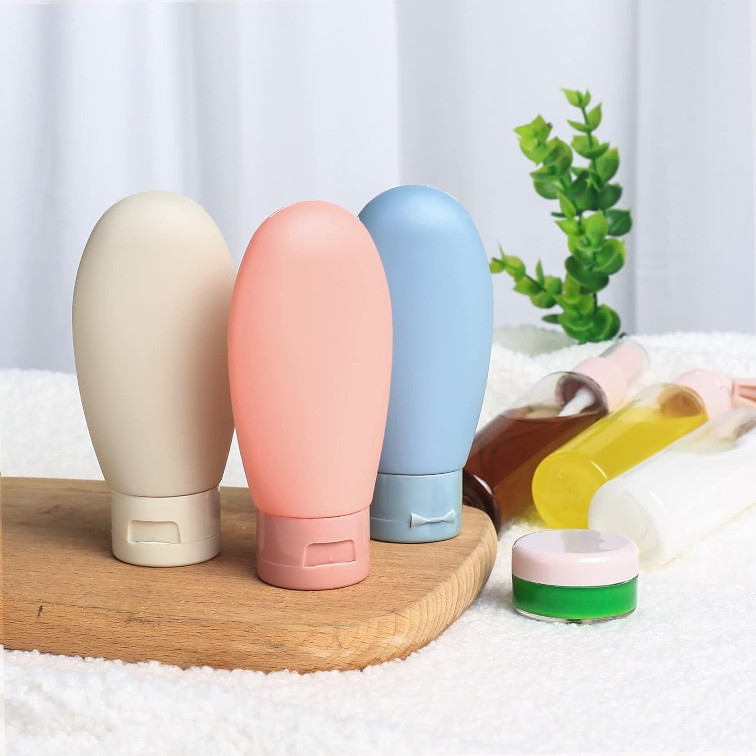 12 Pcs Travel Bottles Set, 60 ML Travel Size  Squeezable Refillable Bottles - Cruise Accessories 
