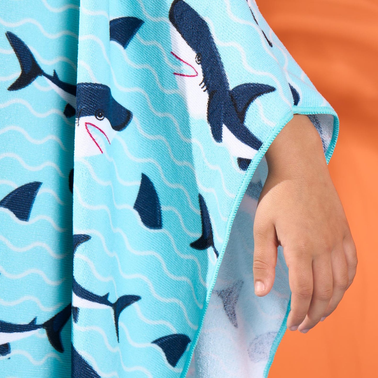 Kids Poncho Beach Towel Hooded Quick Dry Microfibre Holiday Swimming Absorbent