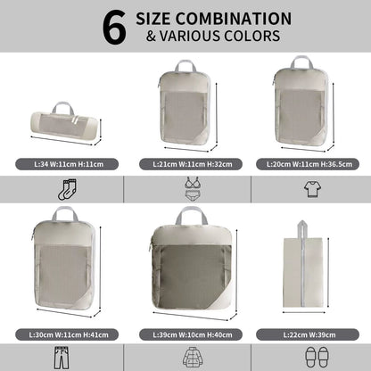 6Pcs Compression Packing Cubes Set for Cruise Packing - Cruise Accessories 