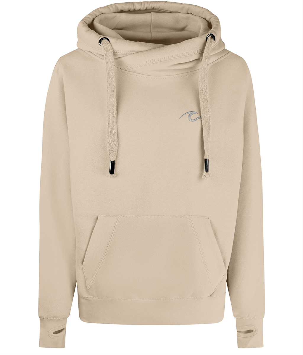 Cruise Wave Embroidered Cross Neck Hoodie – Nautical Pullover for Cruise Lovers - Cruise Accessories 