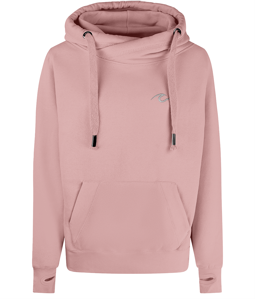 Cruise Wave Embroidered Cross Neck Hoodie – Nautical Pullover for Cruise Lovers - Cruise Accessories 