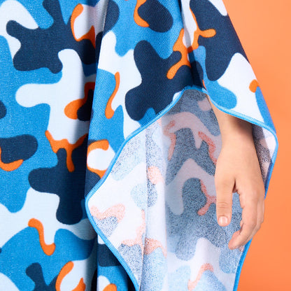 Kids Poncho Beach Towel with Hood, Quick Dry Microfibre - Cruise Accessories 