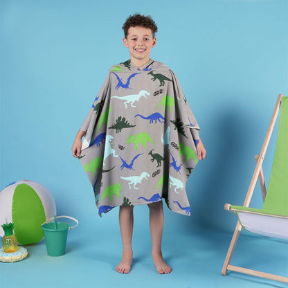 Kids Poncho Beach Towel with Hood, Quick Dry Microfibre - Cruise Accessories 