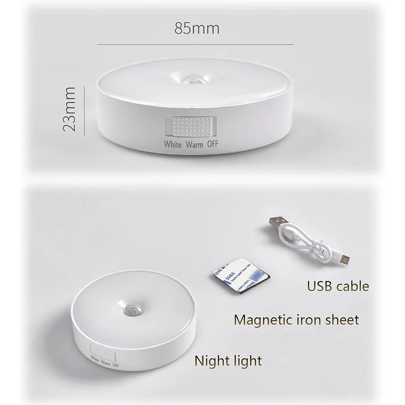 Magnetic base LED Night Light Motion Sensor, USB Rechargeable - Cruise Accessories 