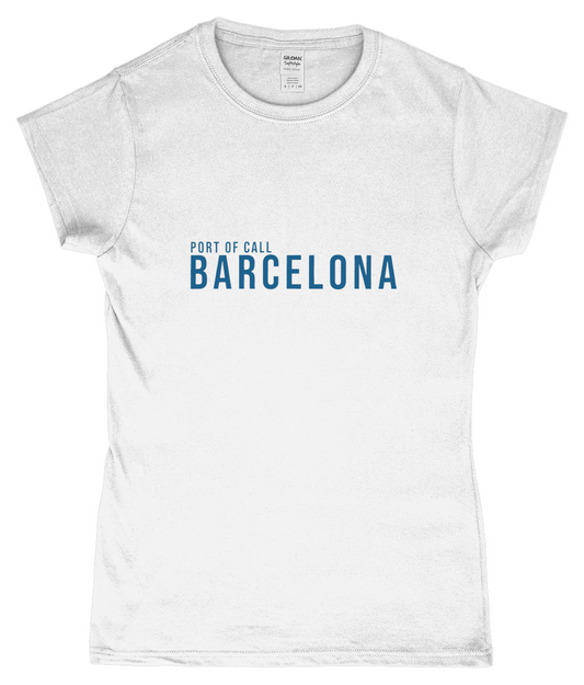 Port of Call Barcelona Ladies T-Shirt – Cruise Souvenir Tee - Cruise Accessories 