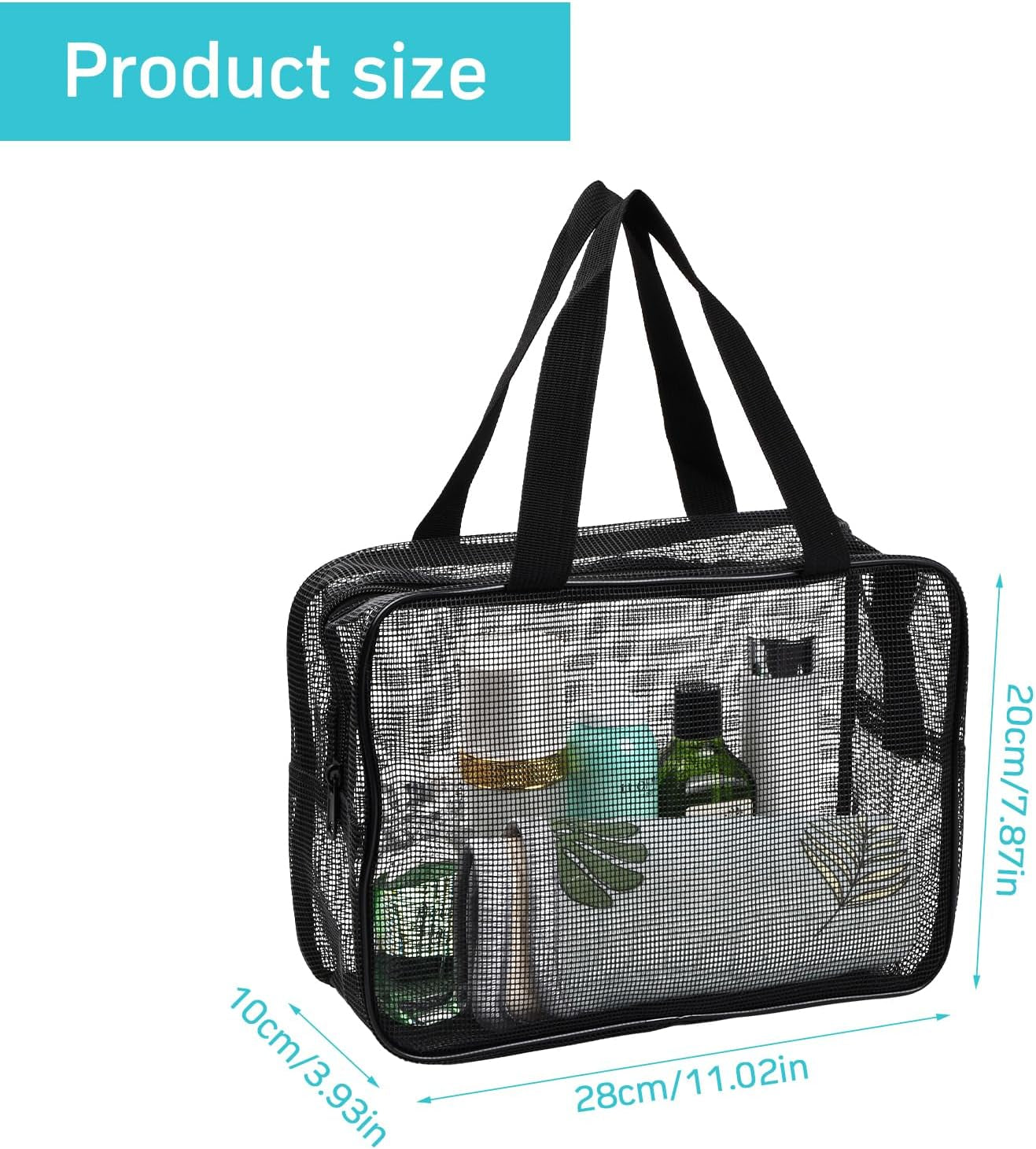 Quick Dry Mesh Beach Bag, Quick Dry Portable Tote Bag with Zipper - Cruise Accessories 