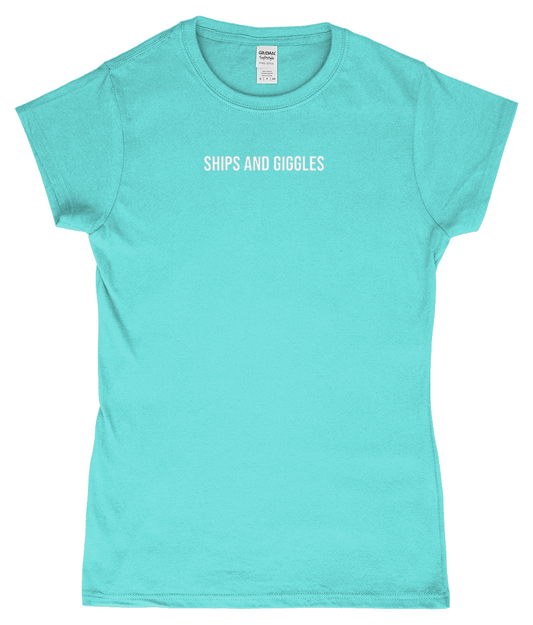 'Ships and Giggles' Womens fitted Cotton T-shirt - Cruise Accessories 