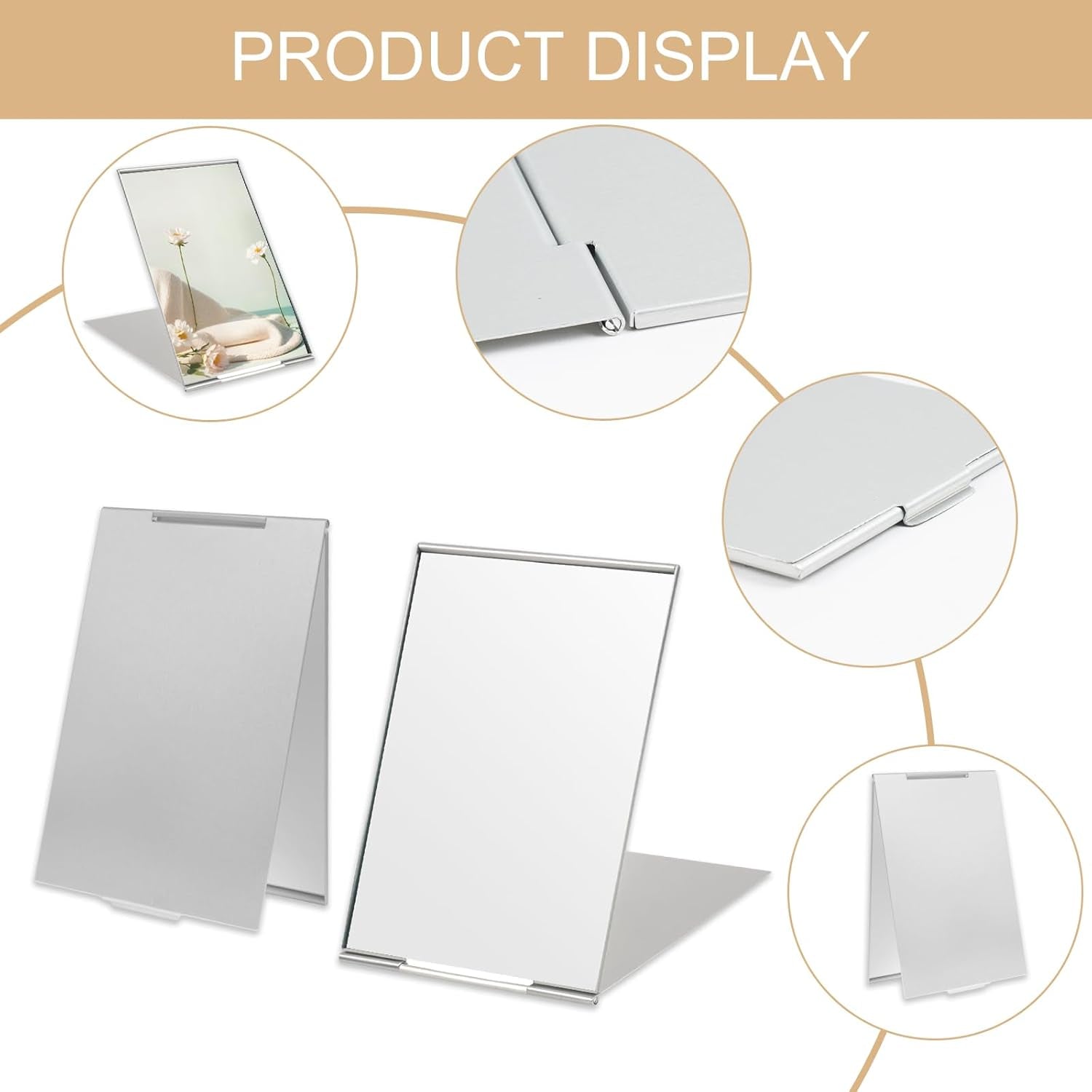 Ultra Slim Folding Mirror, 11.5 * 8Cm Little Travel Makeup Mirror, Folding Cruise Makeup Travel Mirror - Cruise Accessories 