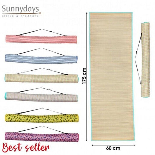 2X Straw Beach Mat 60X180Cm Picnic Outdoor Travel Holiday Carry Camping Blanket