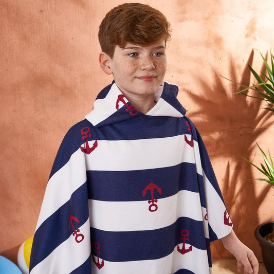 Kids Poncho Beach Towel Hooded Quick Dry Microfibre Holiday Swimming Absorbent