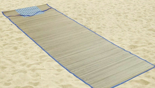2X Straw Beach Mat 60X180Cm Picnic Outdoor Travel Holiday Carry Camping Blanket