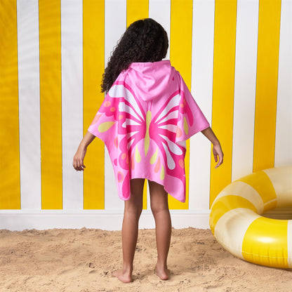 Kids Poncho Beach Towel with Hood, Quick Dry Microfibre - Cruise Accessories 