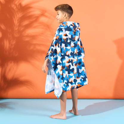 Kids Poncho Beach Towel with Hood, Quick Dry Microfibre - Cruise Accessories 