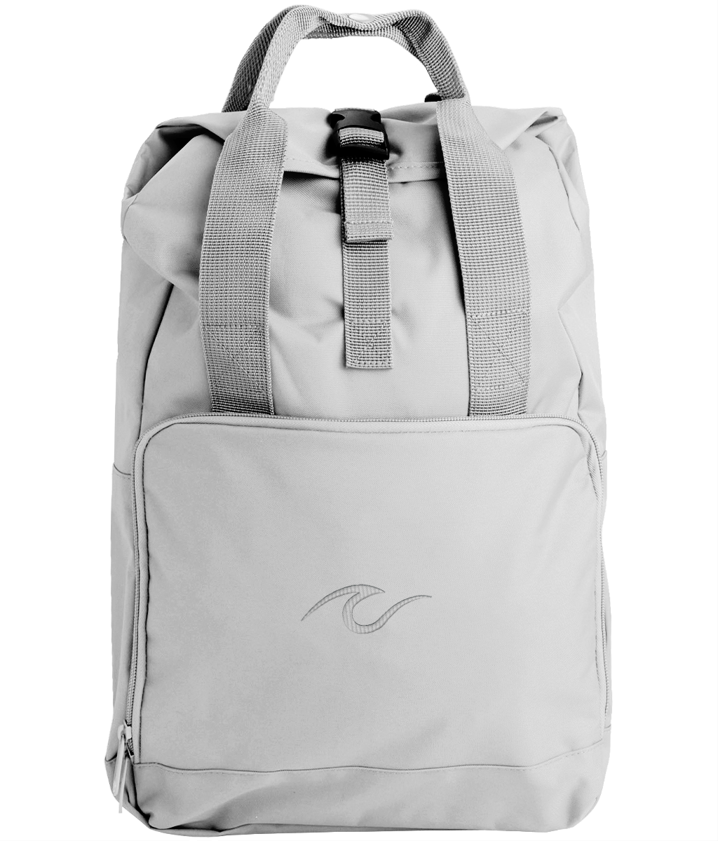 Cruise Wave Embroidered Roll-Top Backpack – Nautical Travel Bag for Cruise Adventures - Cruise Accessories 