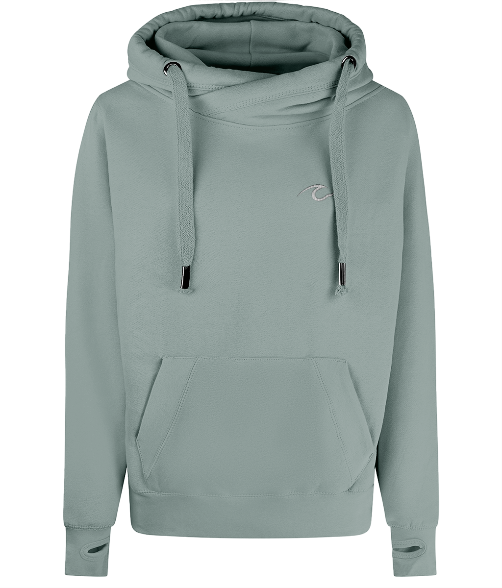 Cruise Wave Embroidered Cross Neck Hoodie – Nautical Pullover for Cruise Lovers - Cruise Accessories 