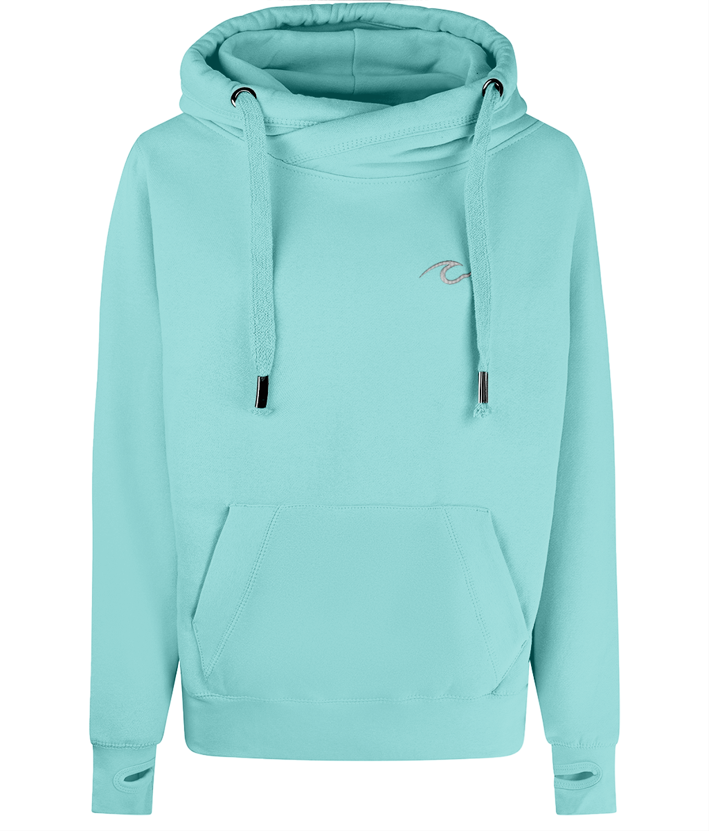 Cruise Wave Embroidered Cross Neck Hoodie – Nautical Pullover for Cruise Lovers - Cruise Accessories 