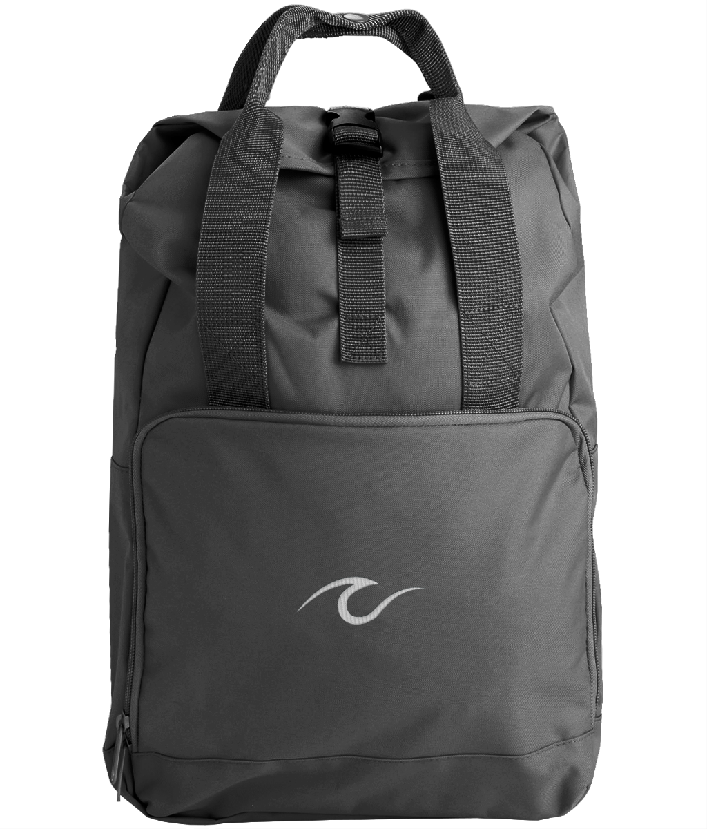 Cruise Wave Embroidered Roll-Top Backpack – Nautical Travel Bag for Cruise Adventures - Cruise Accessories 