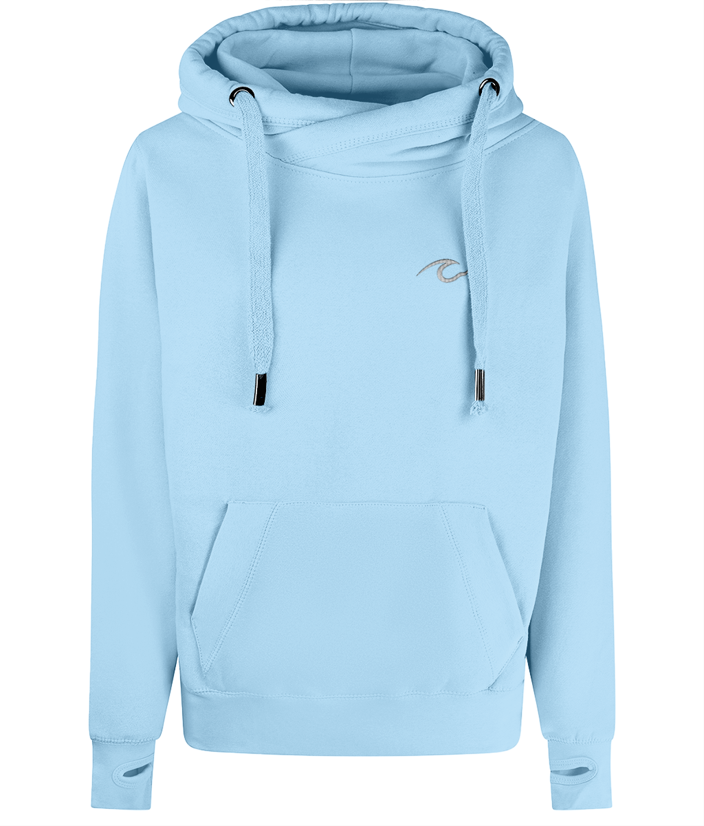 Cruise Wave Embroidered Cross Neck Hoodie – Nautical Pullover for Cruise Lovers - Cruise Accessories 
