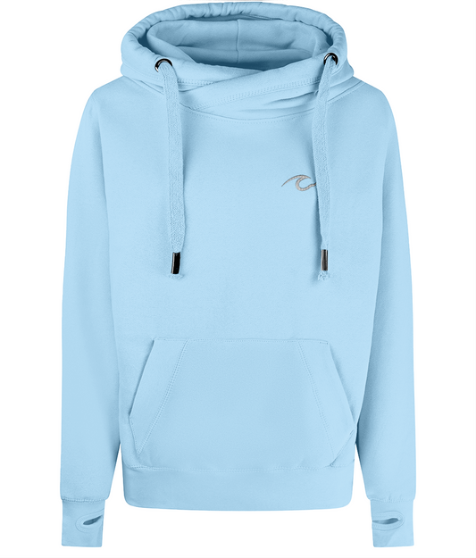 Cruise Wave Embroidered Cross Neck Hoodie – Nautical Pullover for Cruise Lovers - Cruise Accessories 